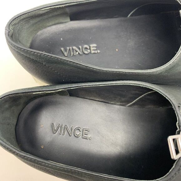 Vince Warner Suede Platform Sneaker Sz 8  Top Zip Black White Women's Shoe - Picture 4 of 8